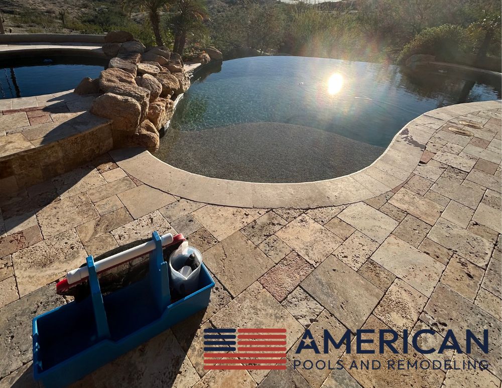 Clean pool maintained with weekly pool service in Arizona