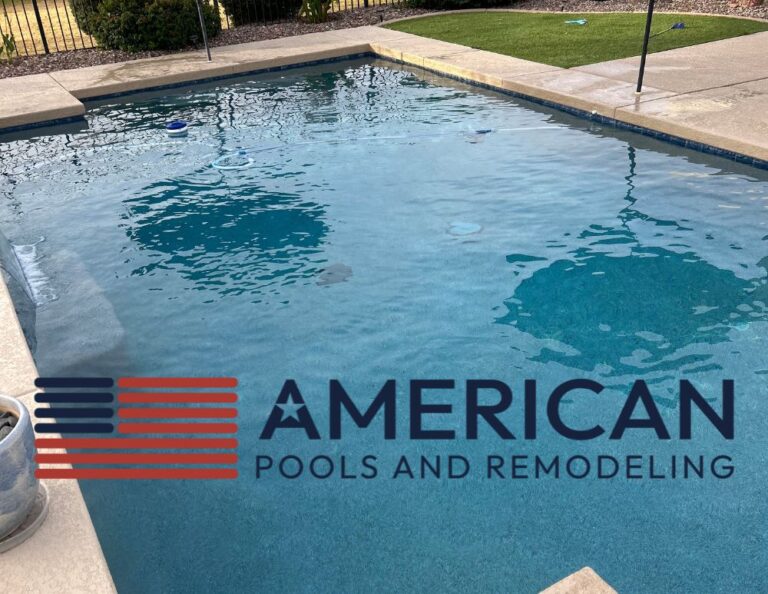 Clean pool maintained with weekly pool service in Arizona showing clear water and proper circulation