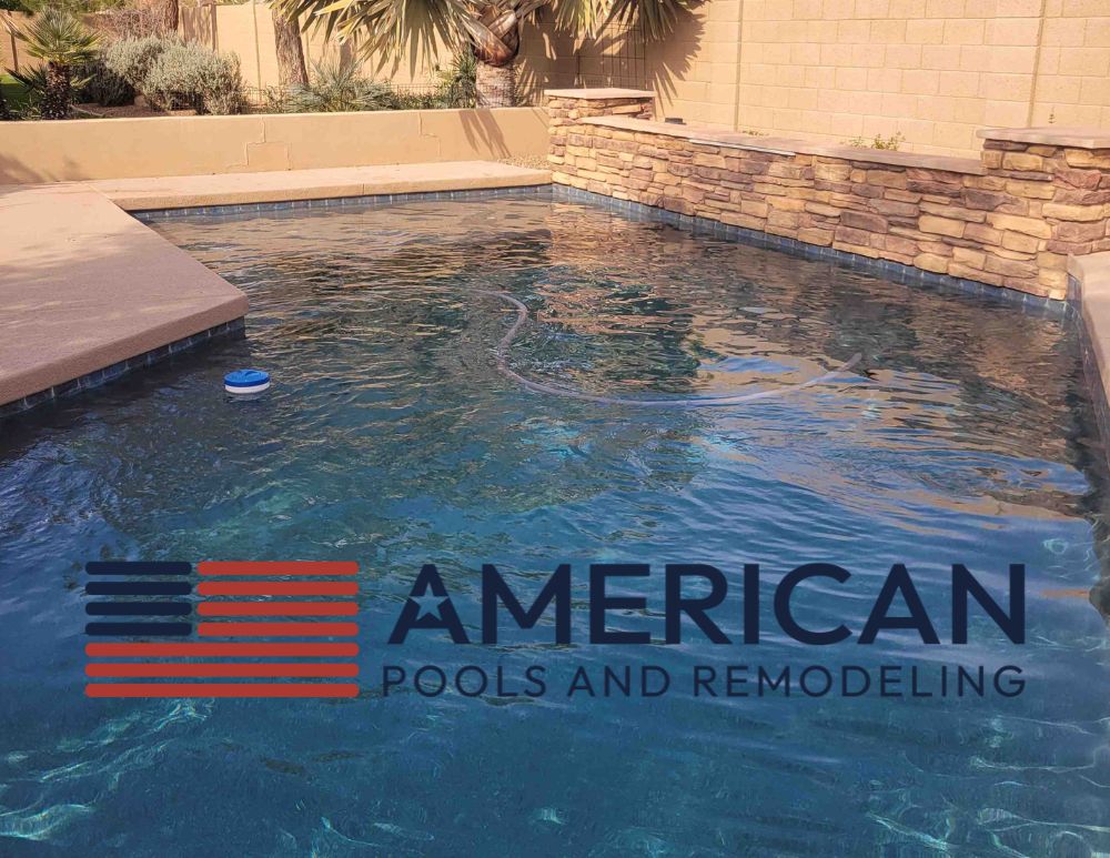 Clear pool water maintained with weekly pool service in Arizona showing proper circulation and balanced water
