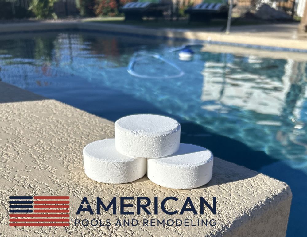 Chlorine tablets used for pool sanitation in Arizona pools