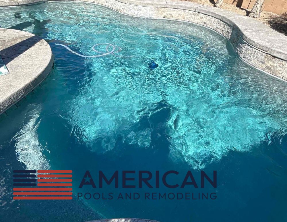 Clean pool maintained with weekly pool service in Chandler Arizona showing clear water and proper circulation