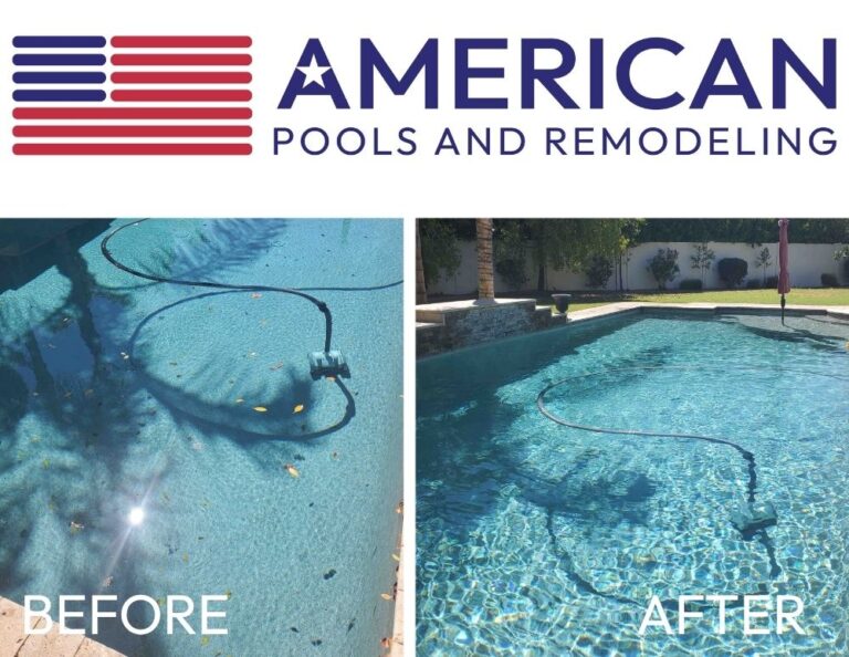 weekly pool service in Tempe AZ before and after pool cleaning