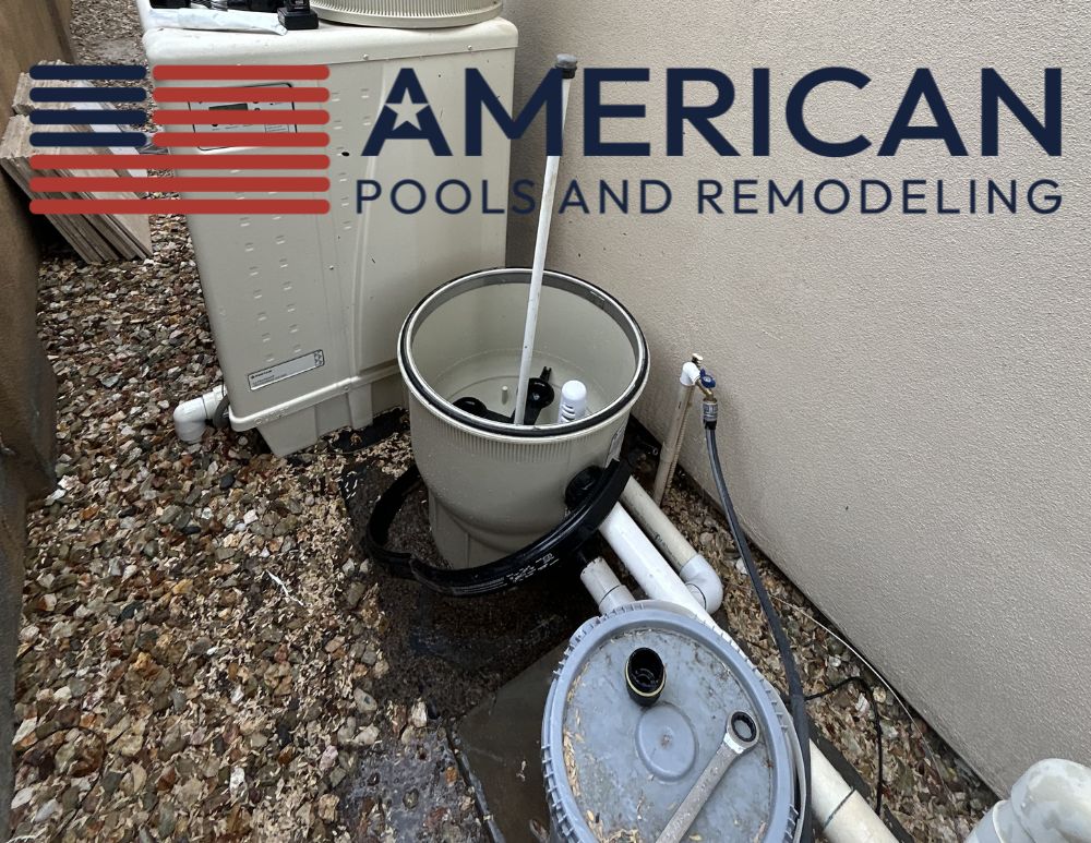 Pool equipment system in Arizona including pump and plumbing showing potential performance issues