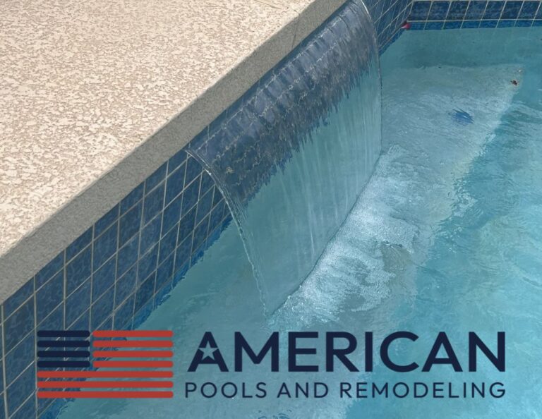 sheer descent water feature showing strong pool circulation in Arizona