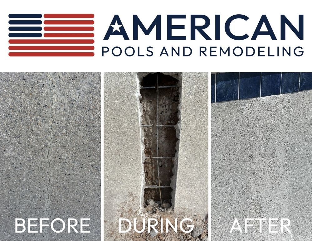 structural pool crack repair Arizona with reinforcement and rebuild
