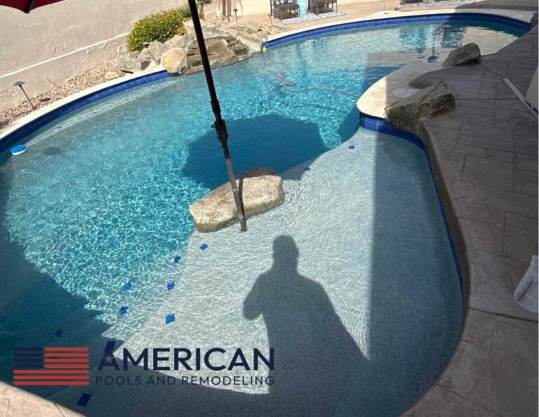 Clean pool maintained with weekly pool service in Ahwatukee Arizona showing clear water and proper circulation