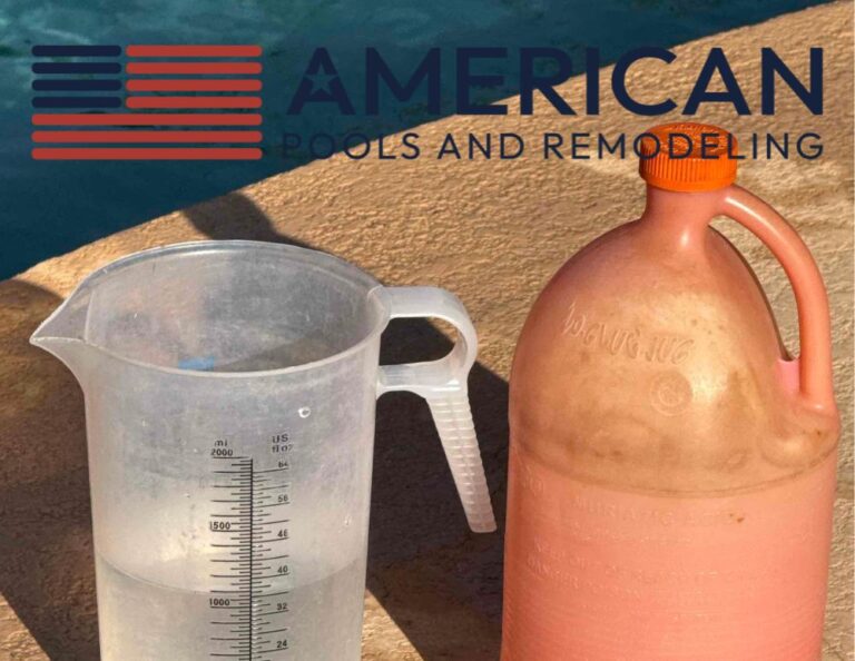 measuring pool chemicals during weekly pool service in Arizona