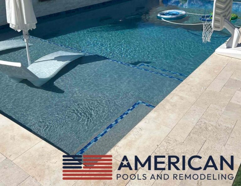 Clean pool maintained with weekly pool service in East Valley Arizona showing clear water and proper circulation