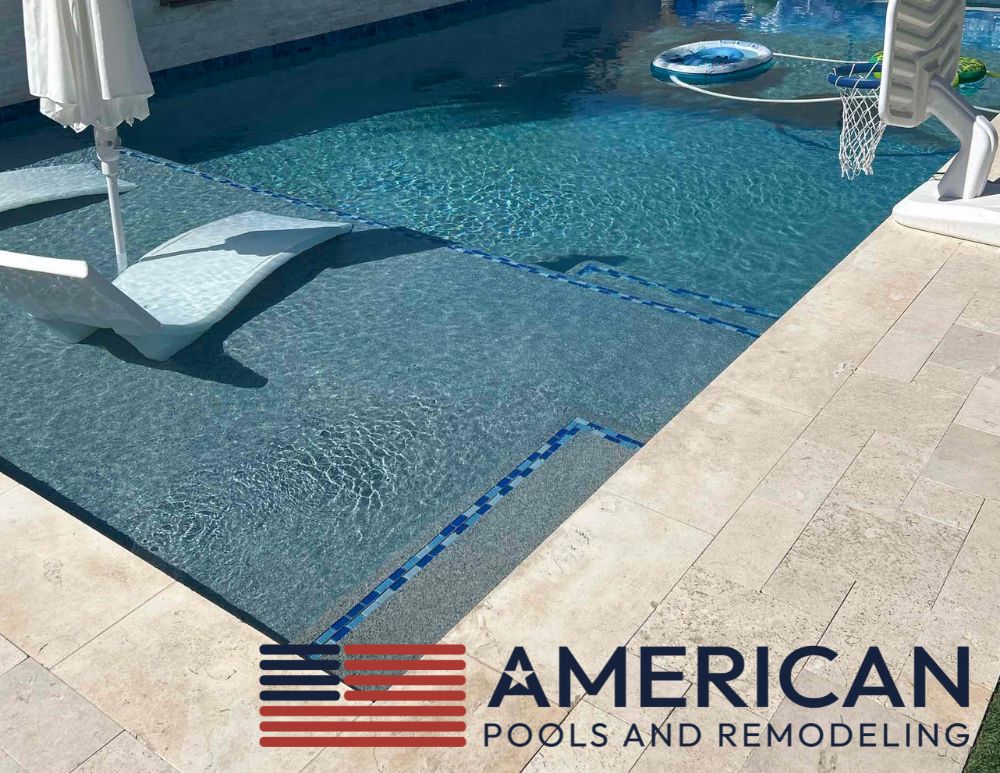 Clean pool maintained with weekly pool service in East Valley Arizona showing clear water and proper circulation