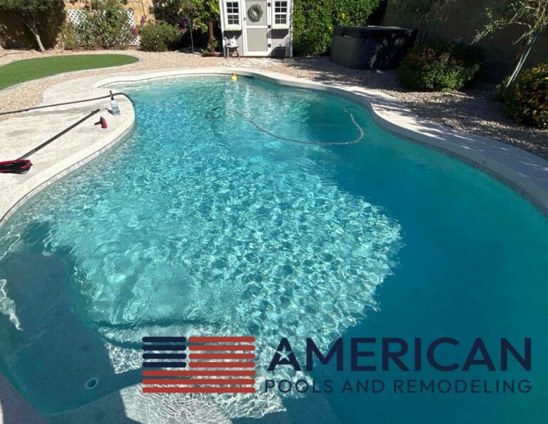 Clear Arizona swimming pool that may appear balanced despite hidden water chemistry issues