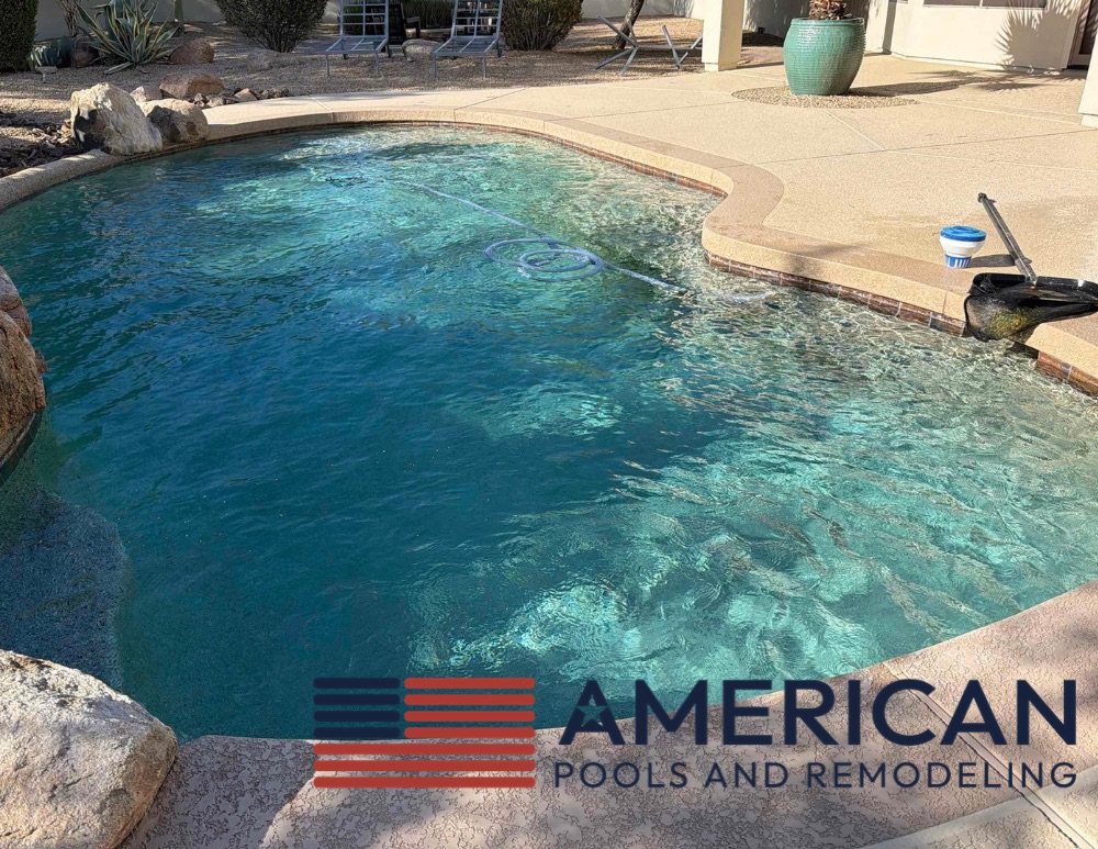 Residential Arizona swimming pool maintained in the East Valley