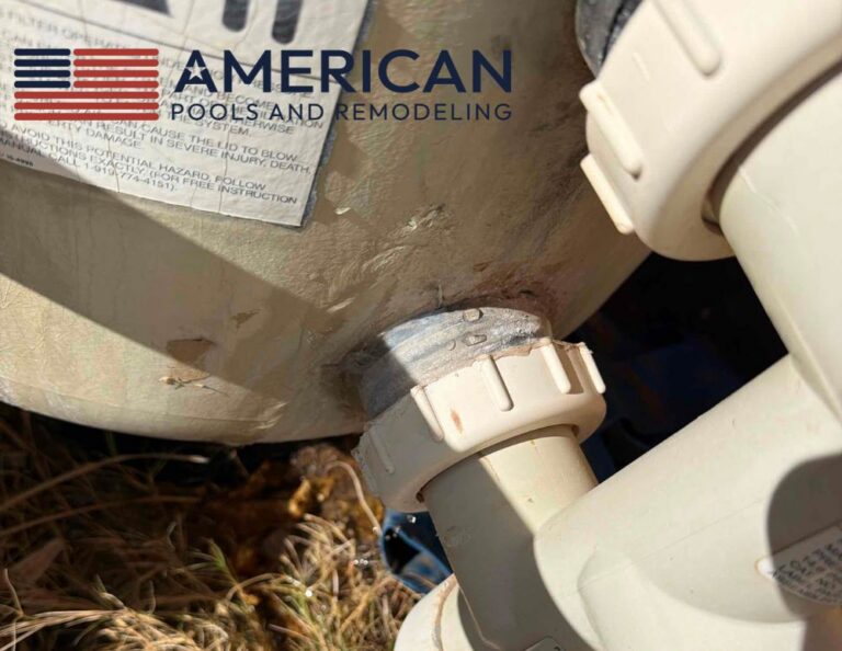 Leaking pool filter connection requiring repair at an Arizona residential pool