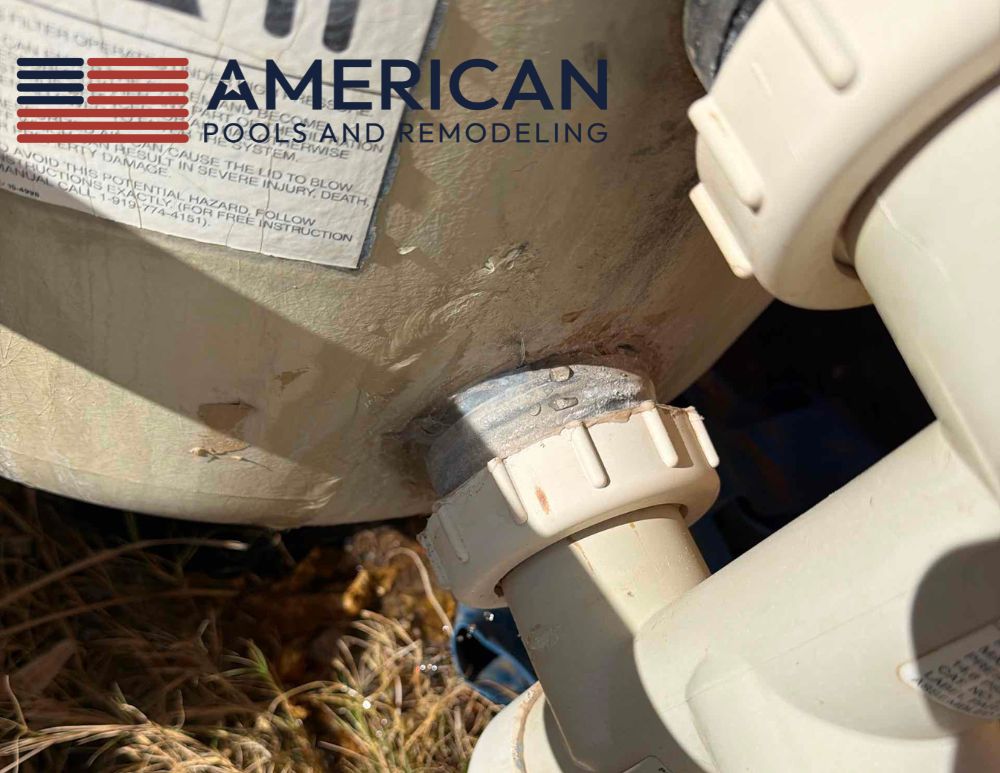 Leaking pool filter connection requiring repair at an Arizona residential pool