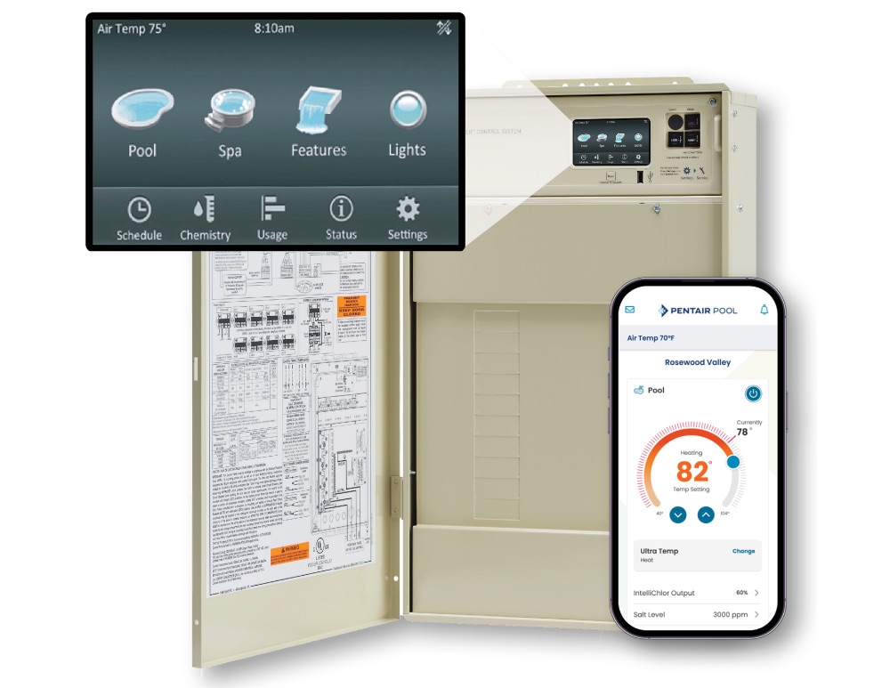 Pool equipment automation system with smartphone controls for a residential swimming pool