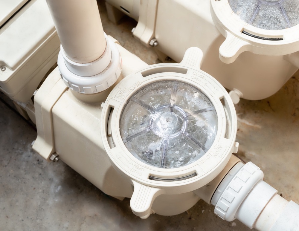 Residential pool pump and plumbing equipment