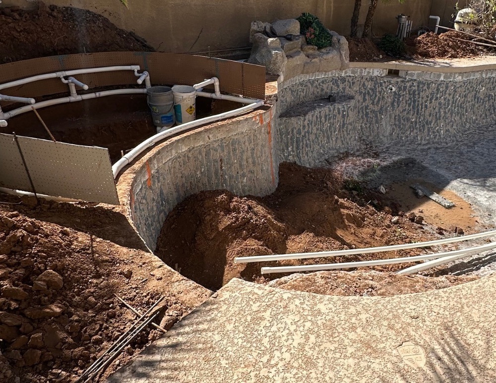 Structural changes during an Arizona pool remodeling project