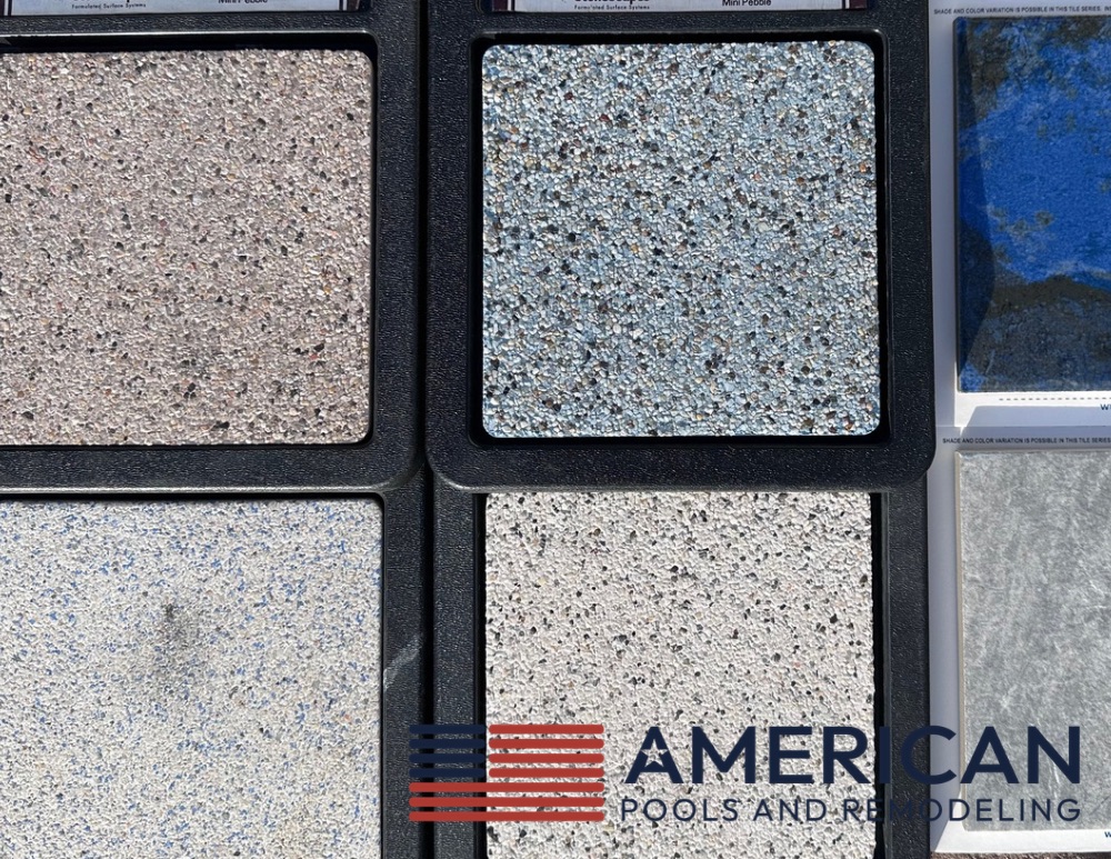Pebble pool finish samples for an Arizona pool remodel