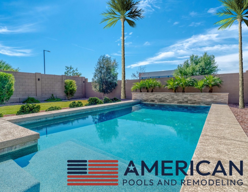 Residential Arizona swimming pool during October in the East Valley